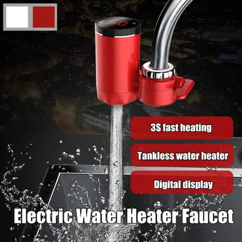 

Electric Water Heater LCD Digital Display Kitchen Faucet Tankless Instant Heating Kitchen Mixer water Tap Household 220V 3000W