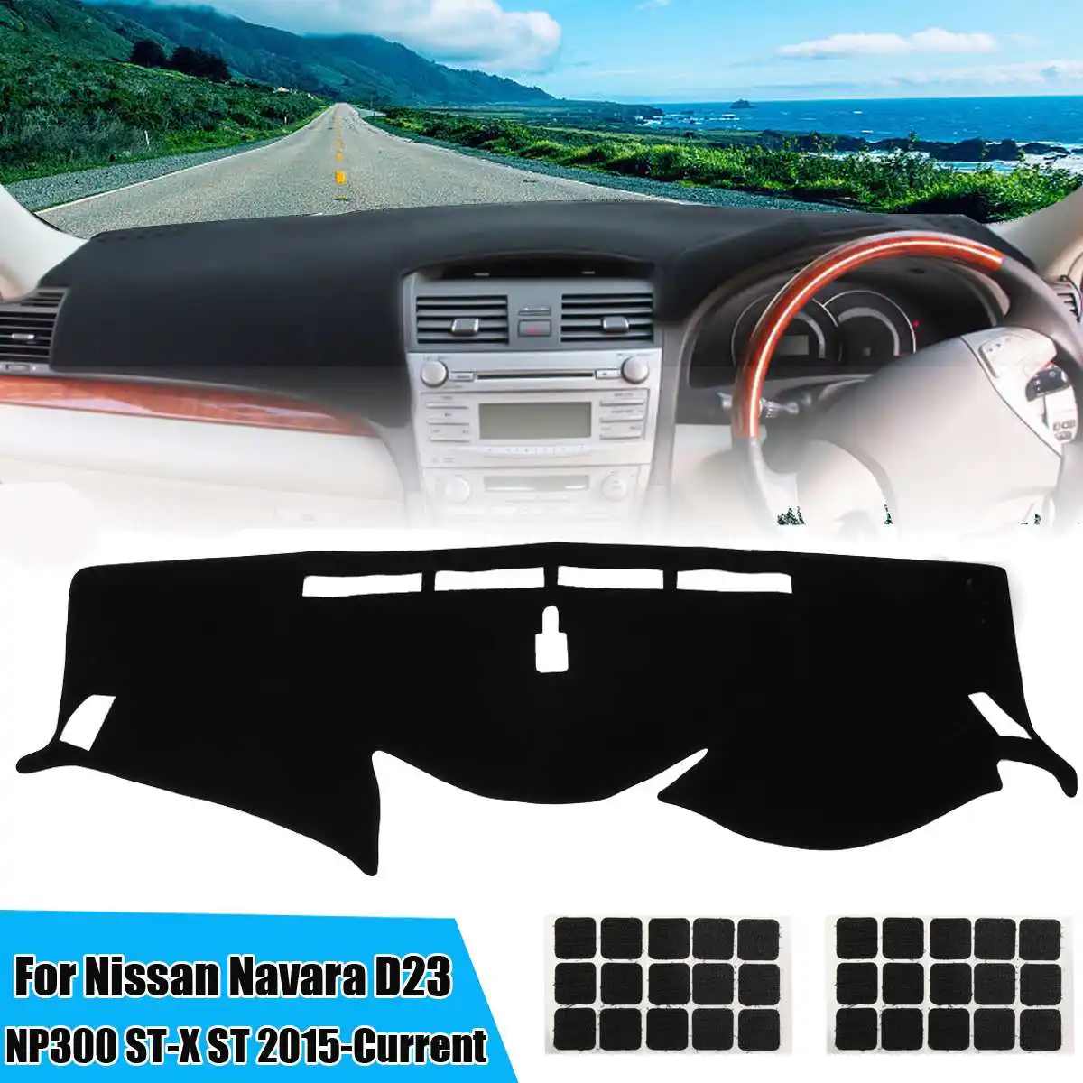 

For Nissan for Navara D23 NP300 ST-X ST 2015-Current Dashboard Cover Dash Mat Pad Anti Slip Sun Shade Avoid Light Board Carpet