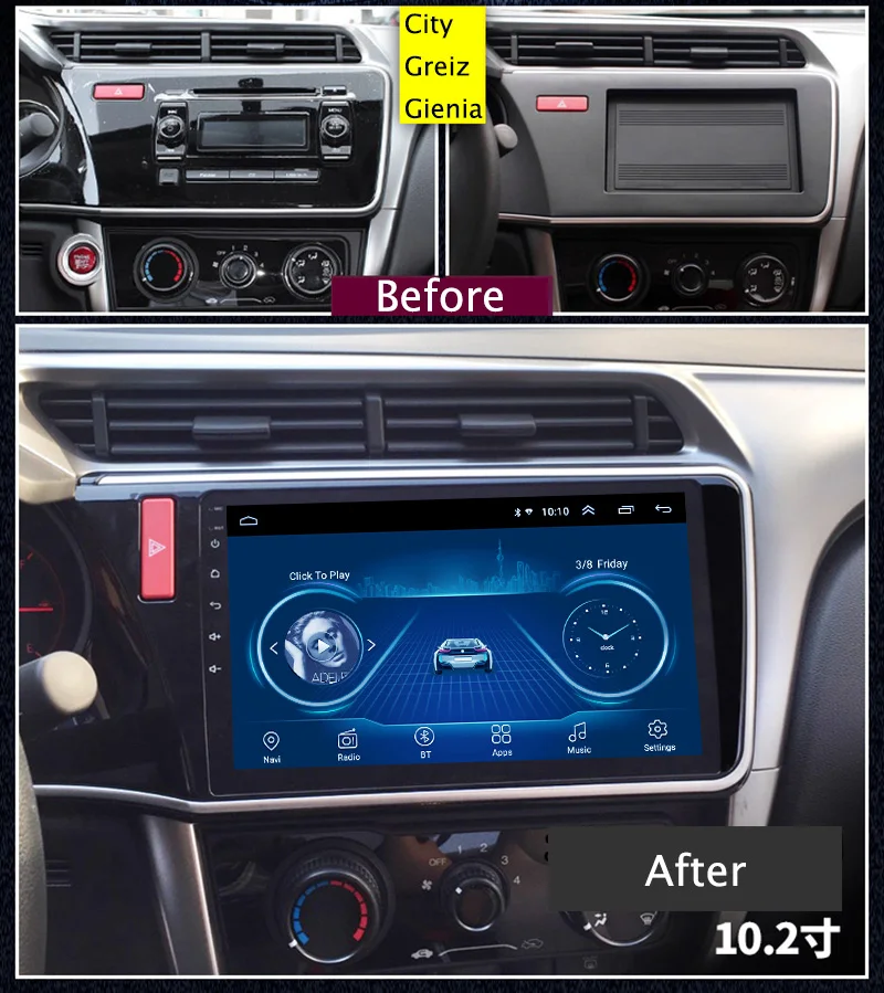 Best 10.1 inch Android 8.1 Car GPS Navigation For Honda City Greiz Gienia 2015-2018 Support Stereo Audio Radio Video Bluetooth 1 Best 10.1 inch Android 8.1 Car GPS Navigation For Honda City Greiz Gienia 2015-2018 Support Stereo Audio Radio Video Bluetooth 1