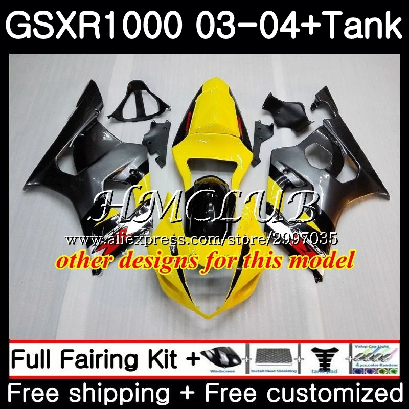 Синий с черным танком для SUZUKI GSXR1000 K3 GSXR-1000 2003 2004 кузов 32HC. 8 GSX R1000 03 04 GSX-R1000 GSXR 1000 03 04 обтекатель