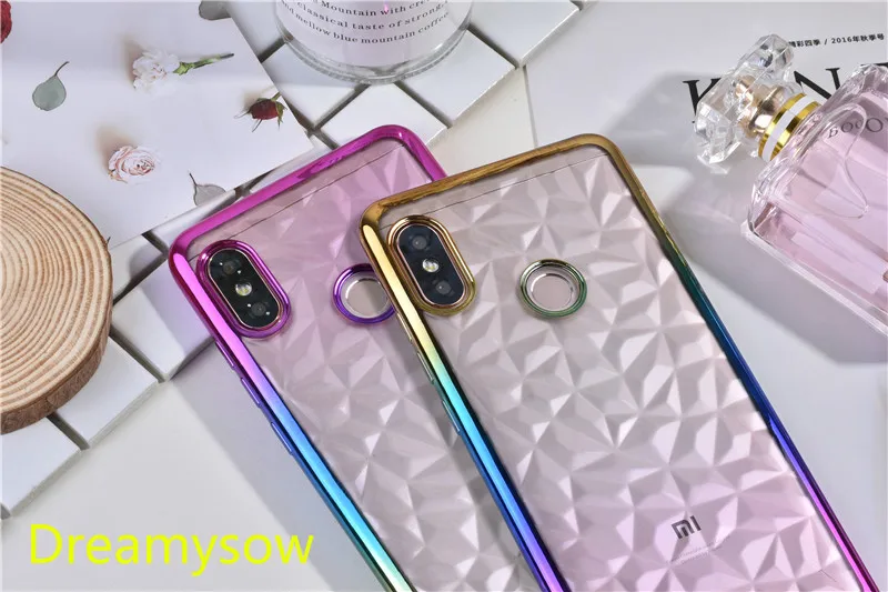 

For Xiaomi Redmi Note 6 5A 4X Pro 6A 5 Plus 4A S2 Y2 Y1 Mi8 Explorer A2 Lite Hard Cover Gradient Color Soft TPU 3D Diamond Cases