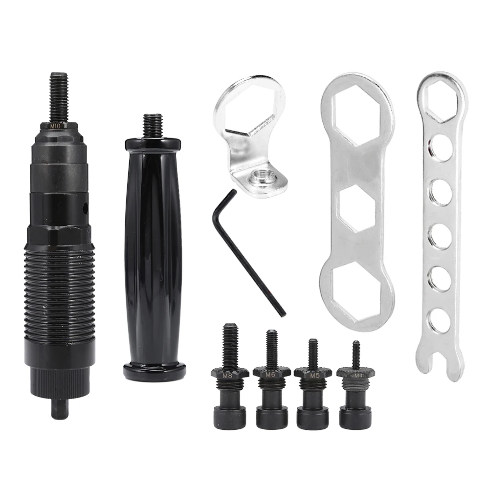 

M4 / M5 / M6 / M8 / M10 Nut Riveter Drill Adapter Riveting Tool Alloy Steel Tool Parts for 5/16 Inch Drill Adapter
