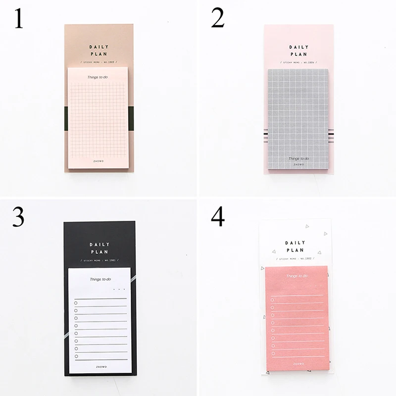 

Concise Color Grid Memo Pad Cute Paper Sticky Notes Weekly Daily Planner Writing Pads Korean Stationery Chancery School Supplies