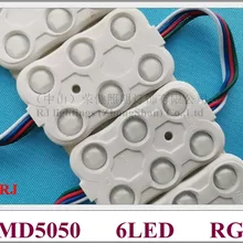 SMD 5050 RGB светодиодный модуль ввода для буква DC12V 65 мм* 40 мм* 8 мм SMD5050 6 светодиодный 1,44 Вт 120lm RGB CE
