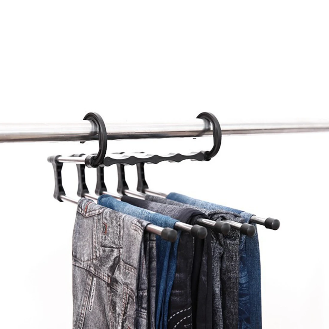 

High Quality Stainless Steel Multifunctional Pants Hanger Adjustable Clothes Trousers Holder Support Wardrobe Storage Organizer