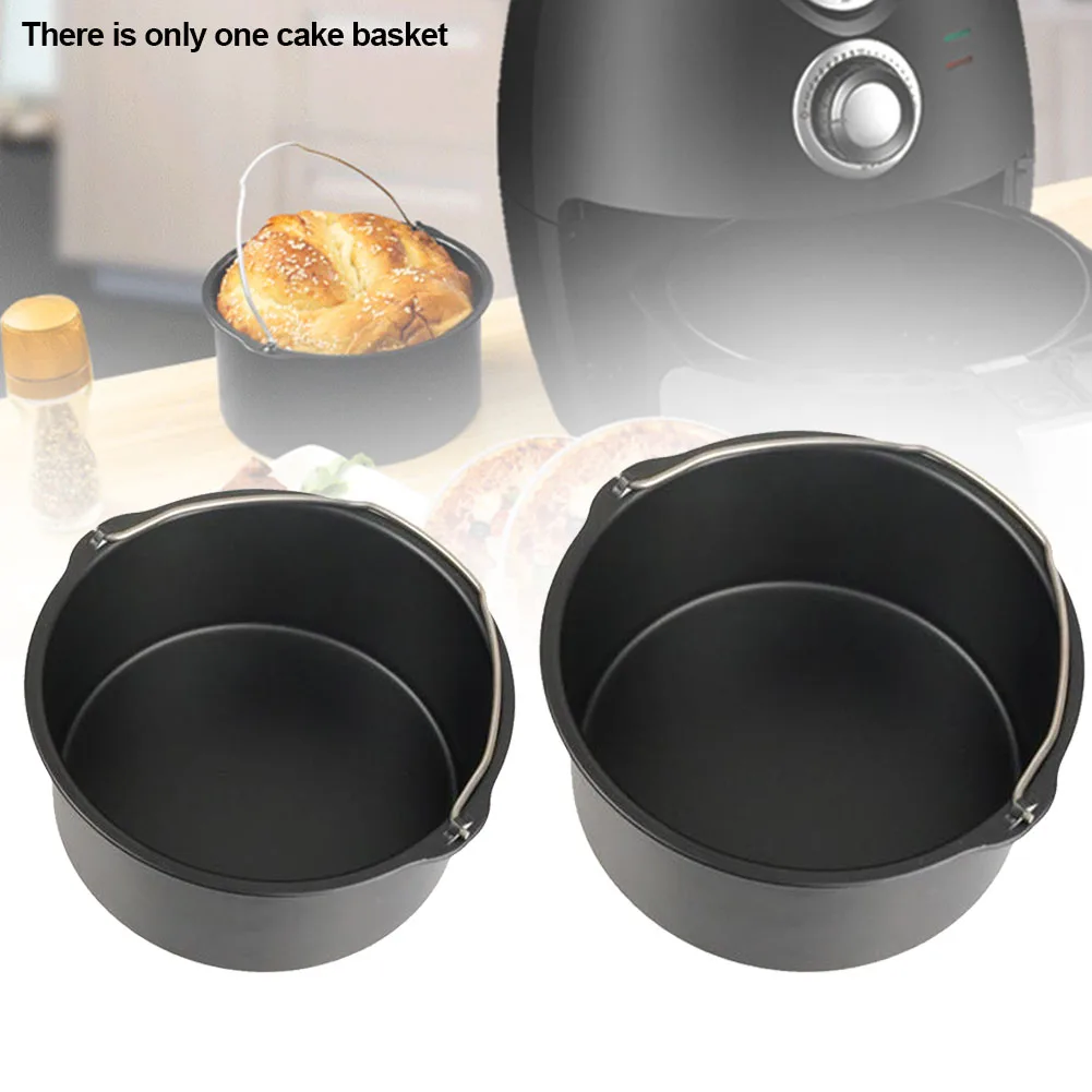 Air Fryer Use DIY Non Stick Cake Barrel Pizza Pan Easy Clean Large