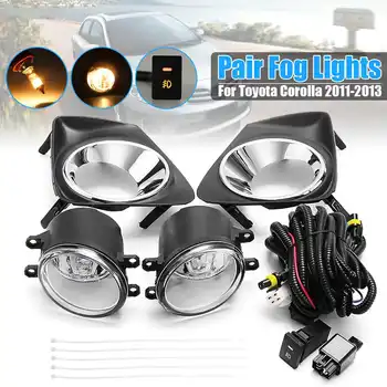 

1 Pair Gloss Front Bumper Fog Light Lamp+Fog Light Frame Trim Cover With H11 Bulb Harness for Toyota Corolla 2011 2012 2013