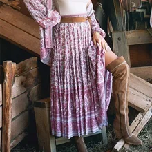 ZOUHIRC новые летние женские длинные юбки комбинезоны с рисунком винтажные богемные юбки для женщин длинные пляжные юбки женские юбки