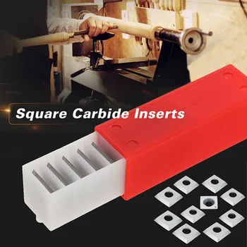 

New 10pcs Square Carbide Inserts Blades Lathe Turning Tool For Lathe Turning Blades Tool Woodworking Parts