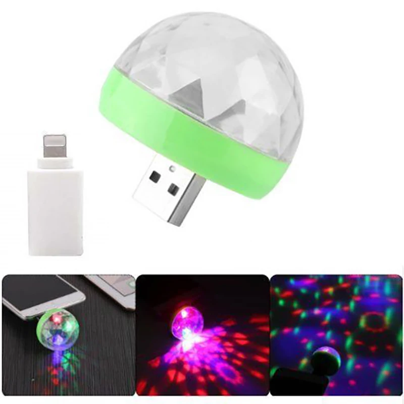 

Mini USB Lights Led Party Portable Crystal Magic Ball Home Party Karaoke Decorations Colorful Stage LED Disco Light For Iphone