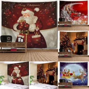 

Xmas Tapestry Hippie Christmas Wall Hanging Printed Bedspread Dorm Decor Throw
