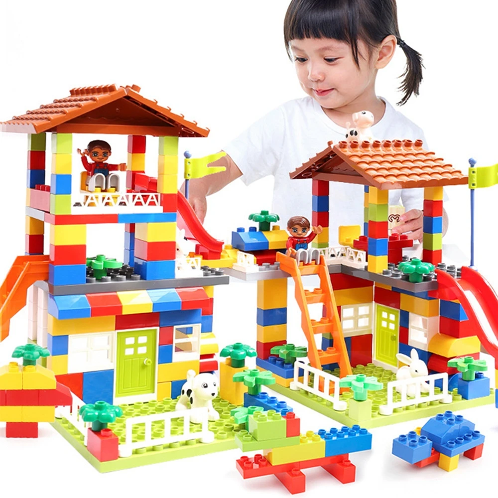

89Pcs DIY Colorful City House Roof Big Particle Building Blocks Castle Educational Toy For Children Self-Locking Bricks Block