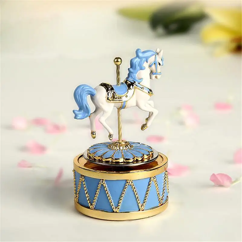 Caja de música de caballo de carrusel giratorio de lujo para niños y niñas juguetes de sonido Regalo de Cumpleaños de Navidad caja Musical decoración del hogar Caja de música de caballo de carrusel giratorio de lujo para niños y niñas juguetes de sonido Regalo de Cumpleaños de Navidad caja Musical decoración del hogar