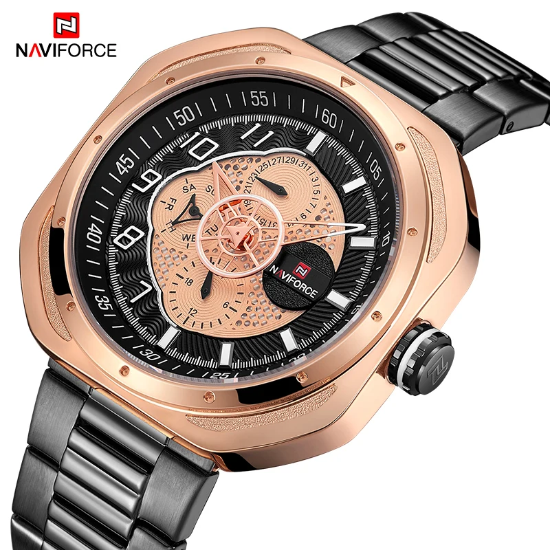 

NAVIFORCE Luxury Gold Quartz Wrist Watch Men Top Brand Fashion Business Waterproof Watch Auto Date Clock Male Relogio Masculino