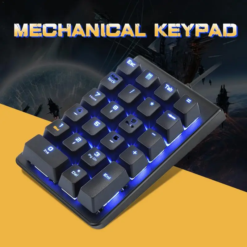 

2018 For MOTOSPEED K22 Digital Mechanical Keypad Special for Cashier With Red Switch Luminous Mechanical Key 11.11