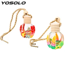 YOSOLO пустая Автомобильная флакон духов деревянная подвесная пустая стеклянная бутылка освежитель воздуха 13 мл авто орнамент духов Подвеска