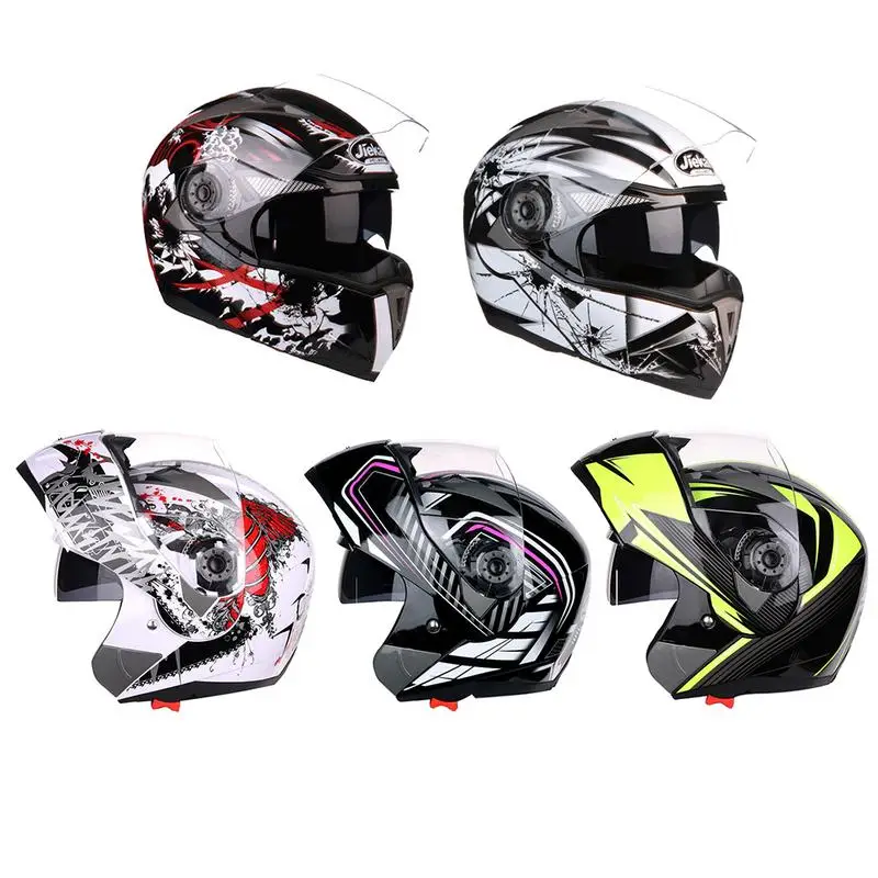 

Motorcycle Riding Helmet Face Unveiling Helmet Double Lens For Men Electric Car Head Guard Anti-fog Sports Protect Gear