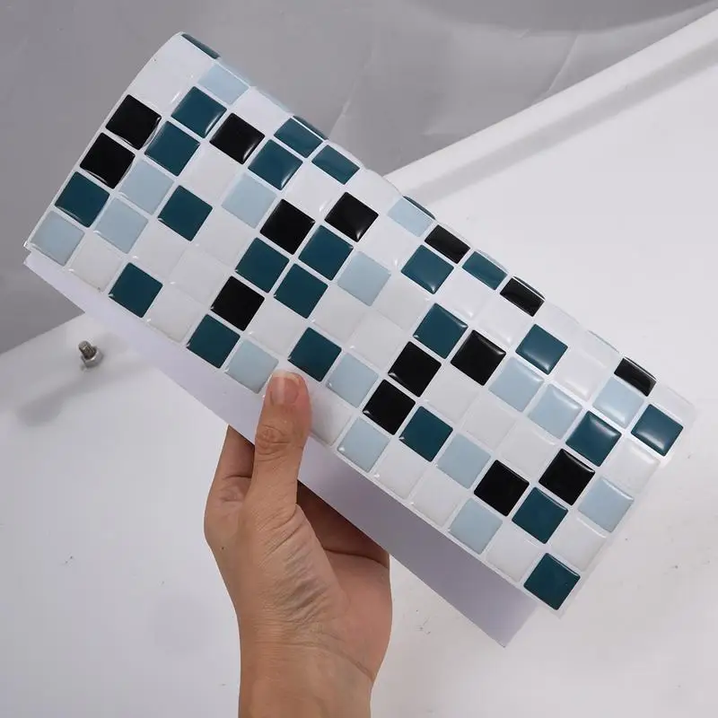 Buy 4pcs Self Adhesive Wallpaper PVC Waterproof 3D Simulated Tile Wallpapers