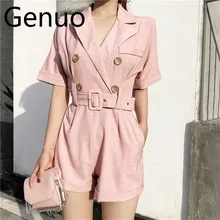 OL Jumpsuit Women Romper+Sashes 2019 Summer Bodysuit Elegant Party Sexy Solid Playsuits Short Sleeves Short Pant Overalls OL Jumpsuit Women Romper+Sashes 2019 Summer Bodysuit Elegant Party Sexy Solid Playsuits Short Sleeves Short Pant Overalls