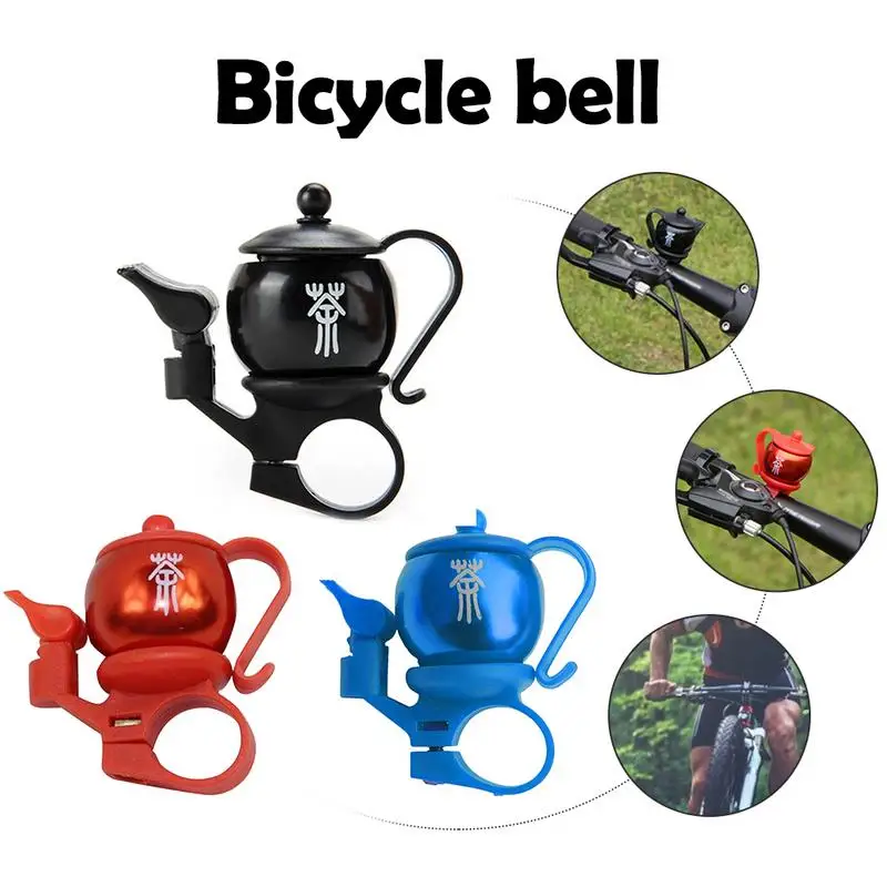 

Durable Mountain Bike Bell Horn Aluminum Alloy Bicycle Accessories Personality Innovative Teapot-shape Bells For Outdoor bike
