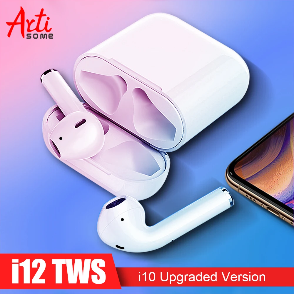 

Artisome New i12 TWS Bluetooth Earphone Wireless Headphones Touch Control Headset 3D Stereo Earbuds Charging Case i12 PK i10 TWS