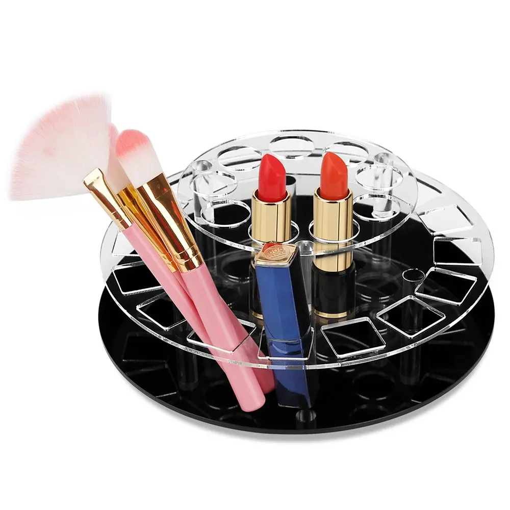 360° Rotating Lipstick Organizer Premium Acrylic 25 Holder Cosmetic