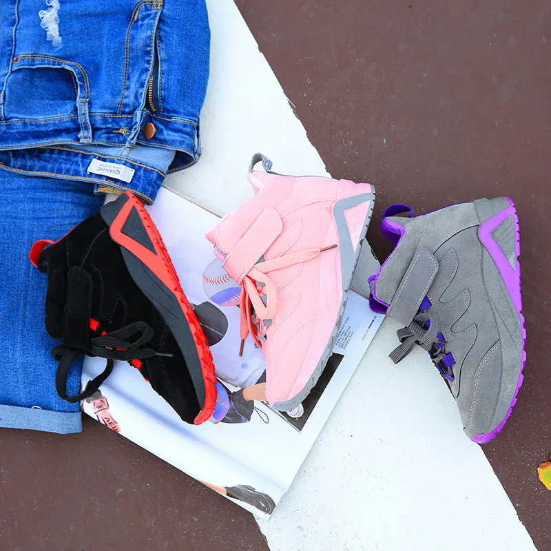 

SWONCO Winter Warm Shoes Women Platform Sneakers Wedge Shoes Casual Female Snowboots Sneakers Velvet Fur Warm Black Sneaker 40