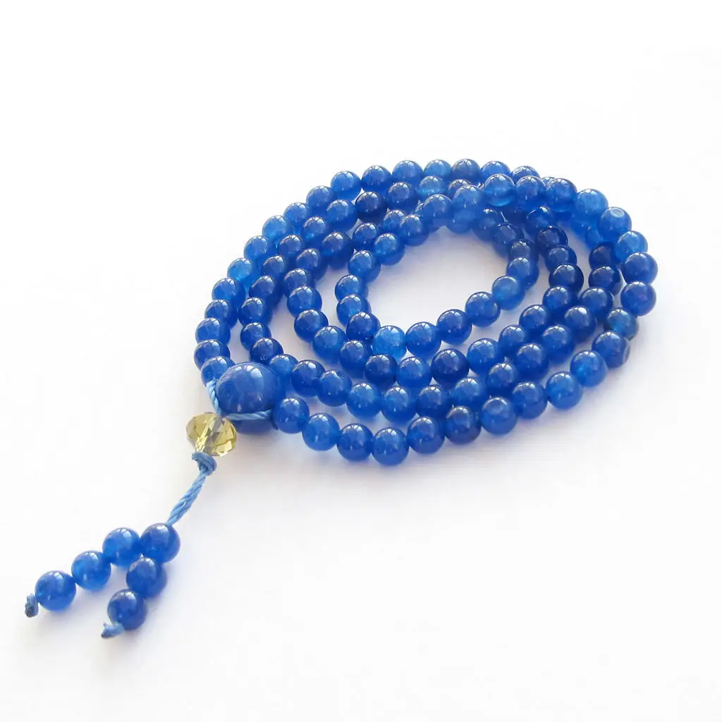

Blue 6mm108 Beads Mala Bracelet Handmade DIY classic energy yoga Healing fengshui Meditation Cheaply natural cuff Chakas