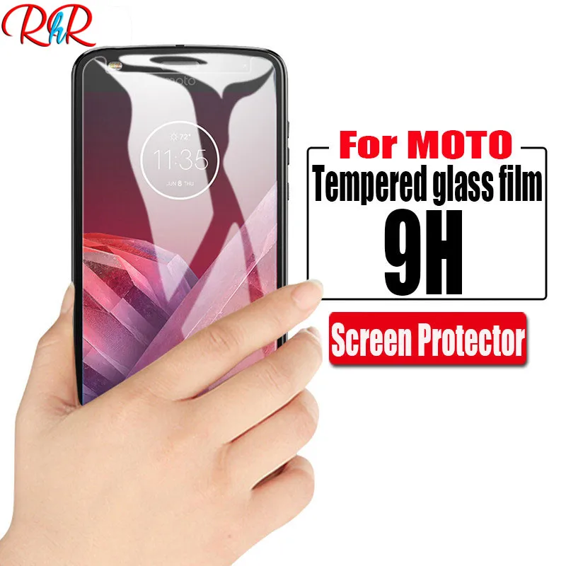 

RHR 9H Tempered Glass On The For Motorola Moto G4 G5 G6 Plus Play FIlm HD Screen Protector For Moto G5S Plus E4 X3 X4 Glass Film