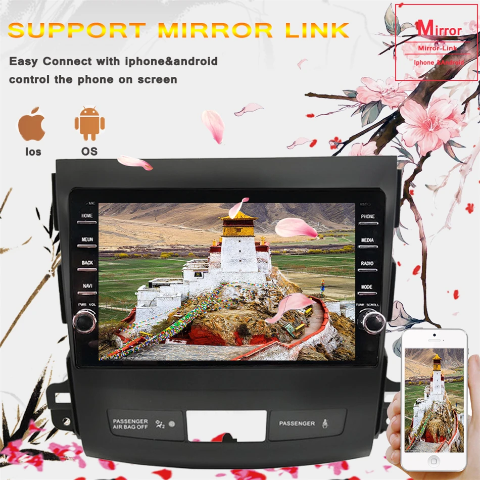 8 ядер Android 10 0 Автомобильный dvd Радио GPS navi мультимедиа для Mitsubishi Outlander 2006 2007 2008 09 2010