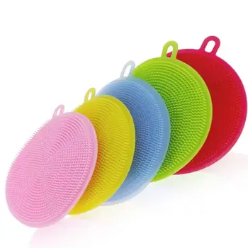 

opening promotion-SS-001 Scrubber, Silicone Sponges Multipurpose Antibacterial Kitchen Scrub Brush for Dish Pot and Veggies Fr