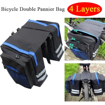 

Bicycle Bag Pannier Mountain Bike Waterproof Cycling Rear Seat Bag Bicycle Trunk Shoulder Handbag Multi Pocket Trunk Bag