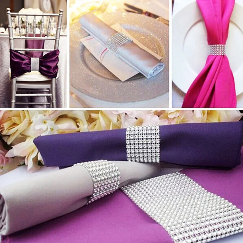 

5Pcs/Set Plastic Rhinestone Wrap Napkin Ring For Wedding Decoration European Style Home Napkin Buckle Hotel Wedding Supplies S15