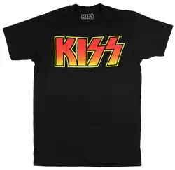 Рок-Группа Kiss Классический Графический логотип мужская Черная хлопковая Футболка 2018 летние новые брендовые футболки мужские хип-хоп