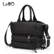 LUCDO зимняя космическая сумка-тюк, Женская Хлопковая Сумка, пуховая мягкая женская сумка через плечо