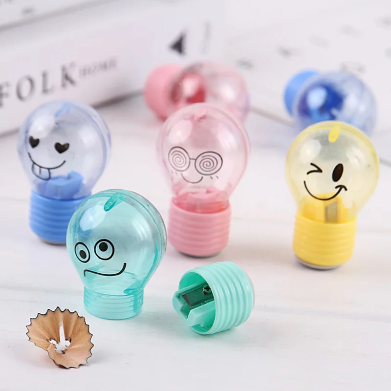 

Novelty Bulb Style Pencil Sharpener Creative Emotions Plastic Pencil Sharpener For Kids Gifts School Supplies Lovely Stationery