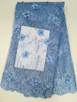 

French lace fabric 2019 African tulle lace fabric, embroidered lace fabric, beaded lace material FY3050