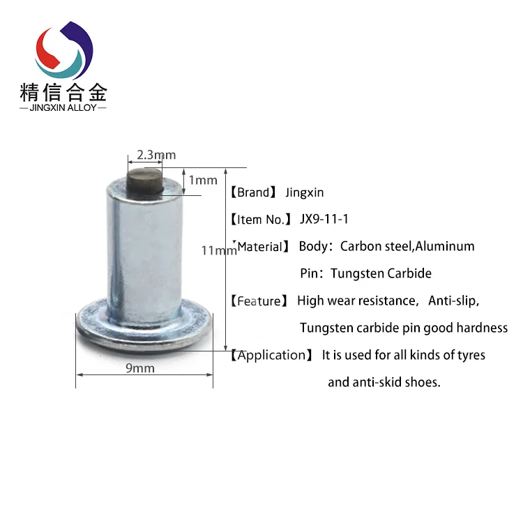 JX9 11 1/500pcs TC Winter Ice Motorcycles Bicycle Tire Studs Tungsten