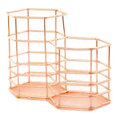 Botique-Nordic кованого железа корзина для хранения модные креативные двойные шестиугольные подставка для ручек, для хранения коробка