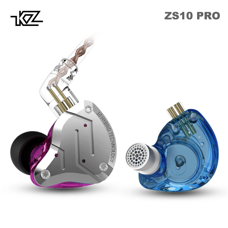Плотным верхним ворсом KZ ZS10 Pro 4BA + 1DD наушники 10 блок Hi Fi регулятор баса подвижные