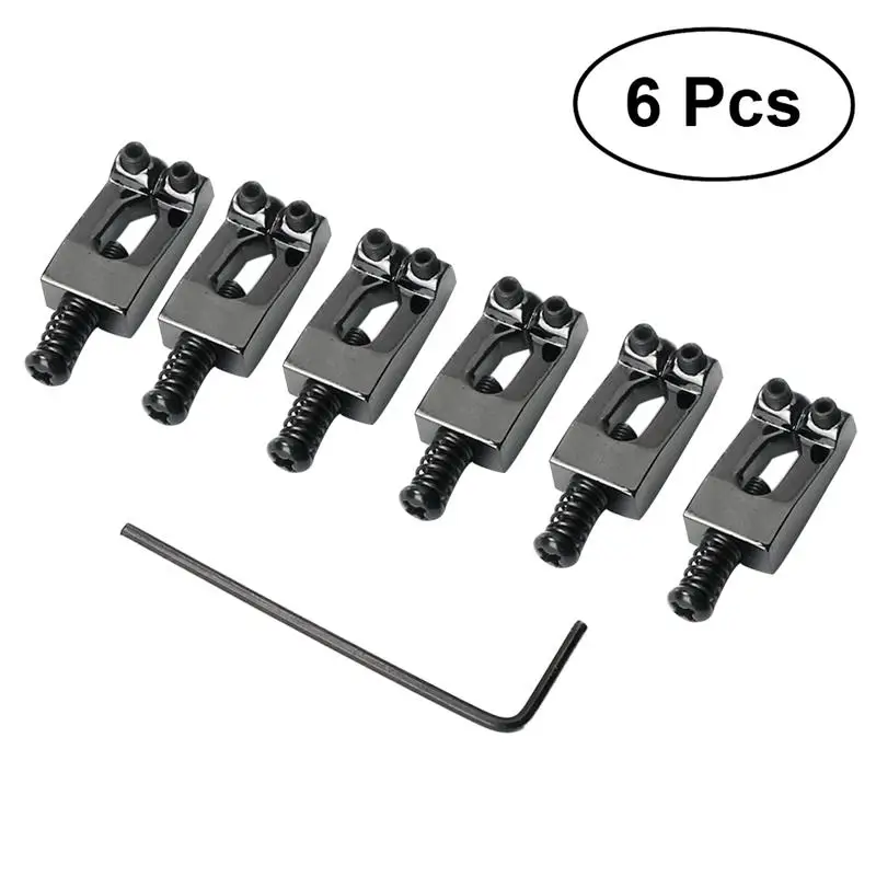 

6 Pcs Narrow Guitar Bridge Saddle with Wrench for Fender Bridge Electric Guitar Parts and Accessories