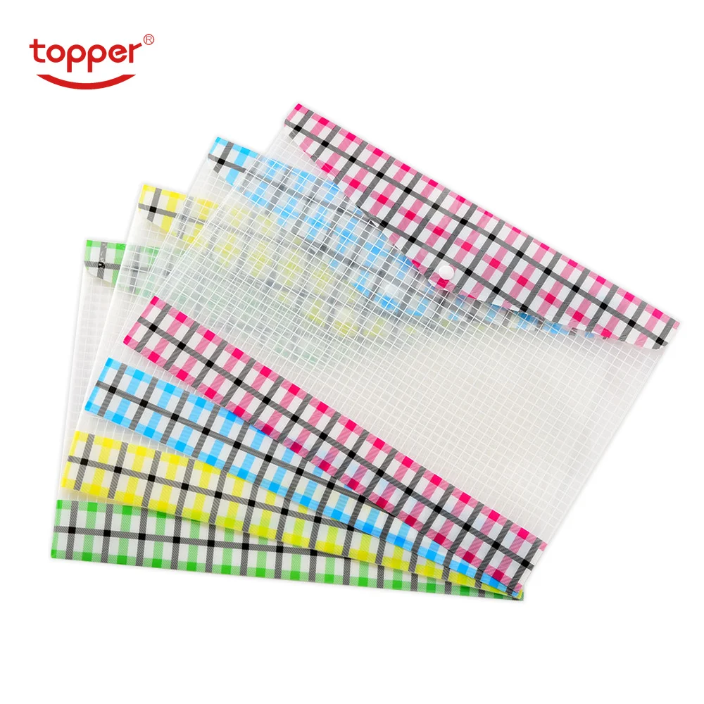 

TOPPER 12pcs/set A4/FC size transparent printed Plastic document bag Folders Filing Paper Storage Office School Supplies