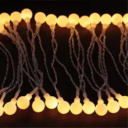 Открытый Строка Рождественские огни Светодиодный строка световая лента на батареях мяч Форма Шторы Light Home Decor празднования фестиваля
