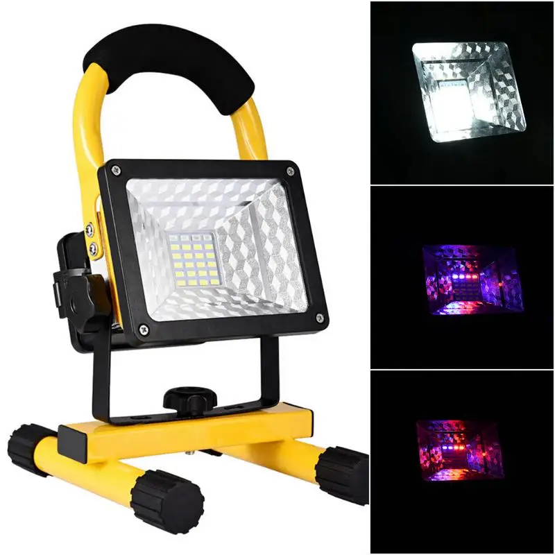 

2018 Portable Spotlight 30W High Power LED Charging Floodlight Searchlight Flashing Warning Waterproof Flood Control Bracket