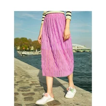 INMAN, весна, Новое поступление, высокая талия, тонкая, Ретро стиль, повседневная, подходит ко всему, Женская длинная юбка