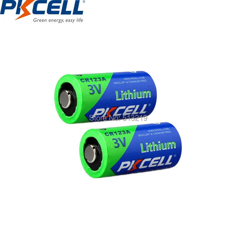 2Pcs Pkcell CR123A 3V Lithium Li MnO2 Batterij CR123 123A CR17345 KL23a