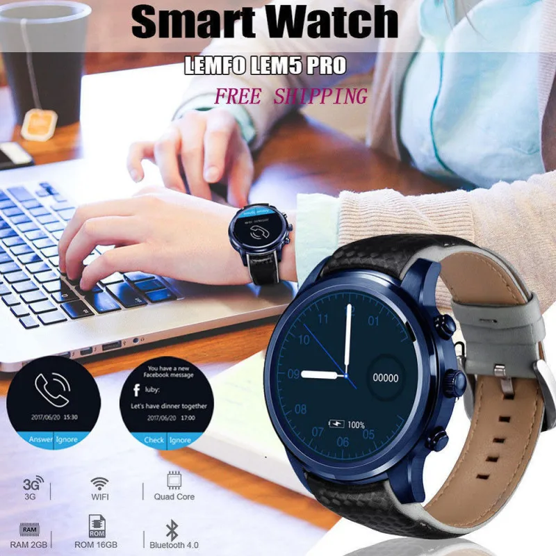 

LEM5Pro Large Capacity Batteries Bluetooth Smart Watch Wrist Waterproof Phone Mate for iphone IOS