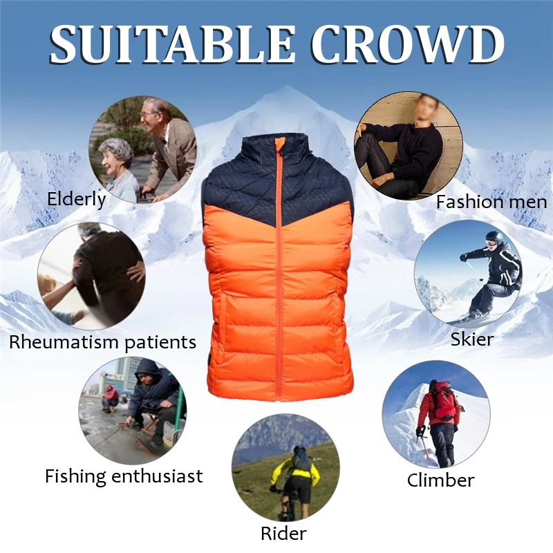 

Newest Men Women Electric Heated Jacket Heating Waistcoat Thermal Warm Clothing Feather Hot Sale Winter Jacket
