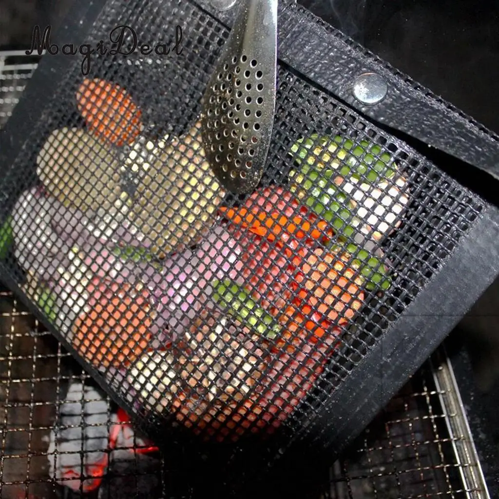 MagiDeal Barbecue Bag Non Stick Mesh Grilling BBQ Bake Net for Outdoor