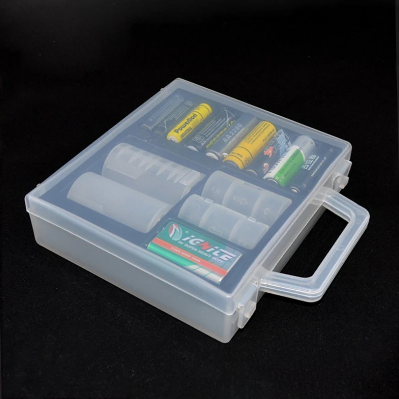 AAA AA C D 9V Hard Plastic Battery Holder Storage Box